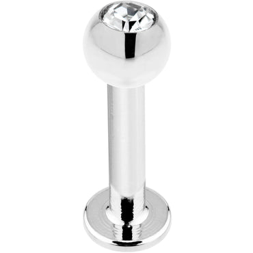 16G 5/16 14k White Gold CZ Ball Labret Tragus Cartilage