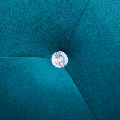 Elegant Velvet Polygon Diamond Tufted Storage Ottoman, Blue