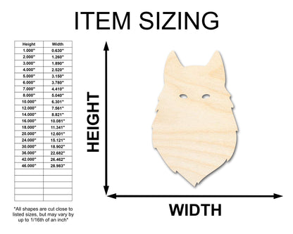 Unfinished Wood Wolf Head Shape - Animal Craft - up to 46" DIY