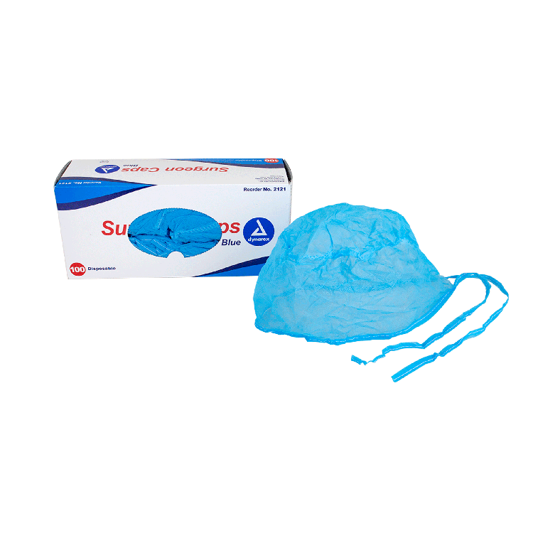 Dynarex Surgeon Cap O.R., Blue - 100ea/bx, 5bxs/case (500 Count)