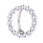 16G Solid 14k White Gold Reverse Zirconia Circle Belly Ring