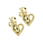 Solid 14k Gold PUFFED HOLLOW HEART Earrings