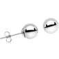 Solid 14K White Gold 6mm BALL Stud Earrings