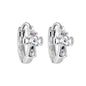 Sterling Silver Cubic Zirconia CROSS Huggy Hoop Earrings