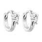 Sterling Silver Cubic Zirconia DOLPHIN Huggy Hoop Earrings