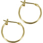 Solid 14K Yellow Gold 1.5mm 5/8 Inch Hoop Earrings