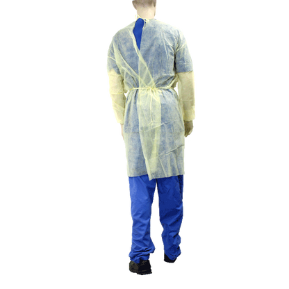 Dynarex Isolation Gown Fluid Resistant, Universal, Yellow - 5ea/bx, 10bxs/case (50 Count)
