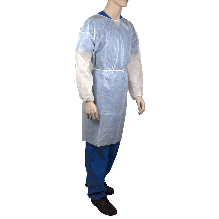 Dynarex Isolation Gown Poly - Coated Barrier, 7XLarge, White - 5ea/bx, 10bxs/case (50 Count)