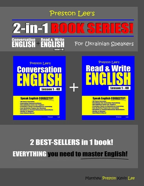 Preston Lee's 2-in-1 Book Series! Conversation English & Read & Write English Lesson 1 - 40 For Ukrainian Speakers - Paperback