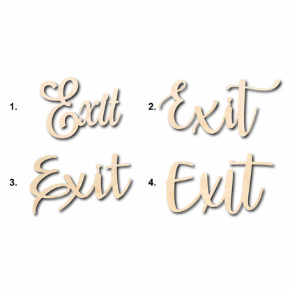Exit Sign Unfinished Wood Cutout Home Decor DIY