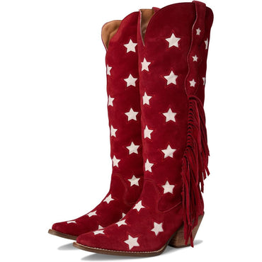 Womens Multicolor Western Boots With Pentagon Tassels