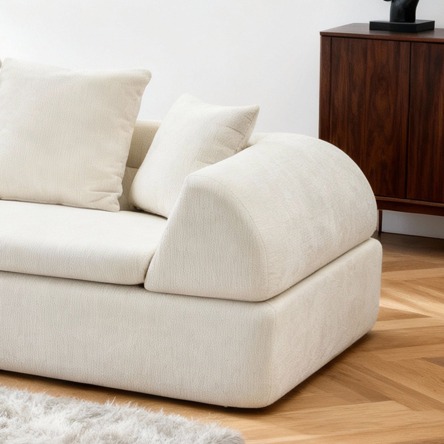 Sectional Sofa Cloud Modular White 4 Seat 104 In No Assembly Deep Seat