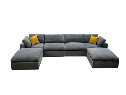 Sectional Sofa Modular Polyester 6 Seat 160