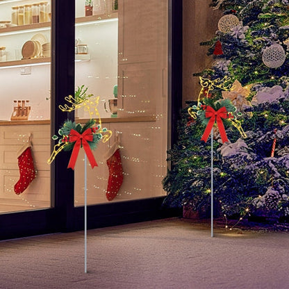 2-Pack LED Christmas Reindeer Pathway Stake Lights – Battery Powered