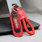 Motorcycle Carbon Fiber Leather Keychain