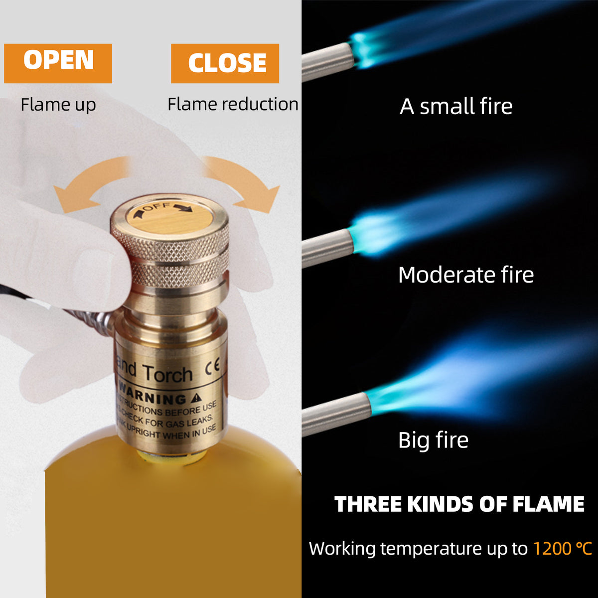 MAPP/Propane Welding Torch with 1.5m Hose - Self-Ignition, Adjustable Flame