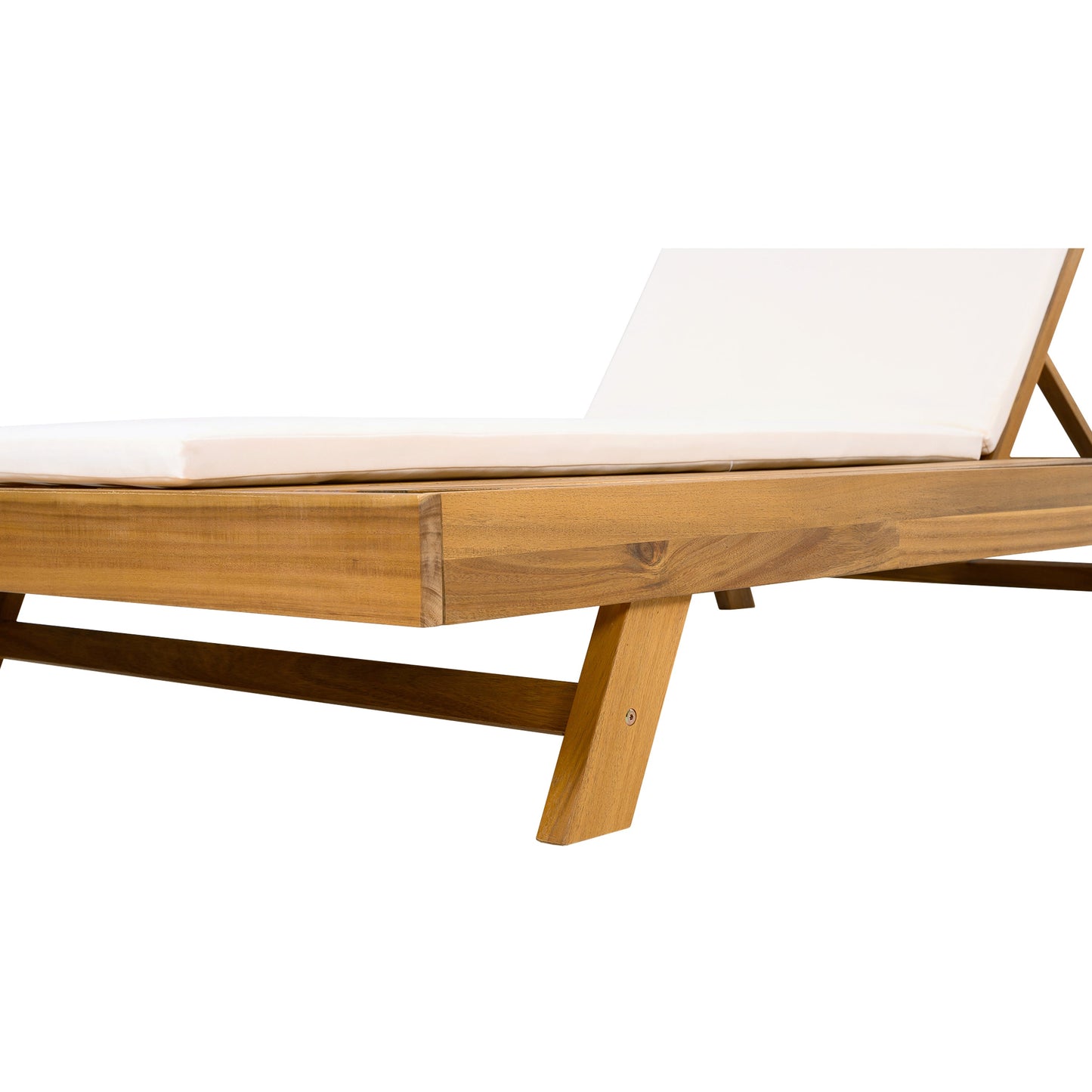 Outdoor Chaise Lounge Acacia Wood 79" 4-Position