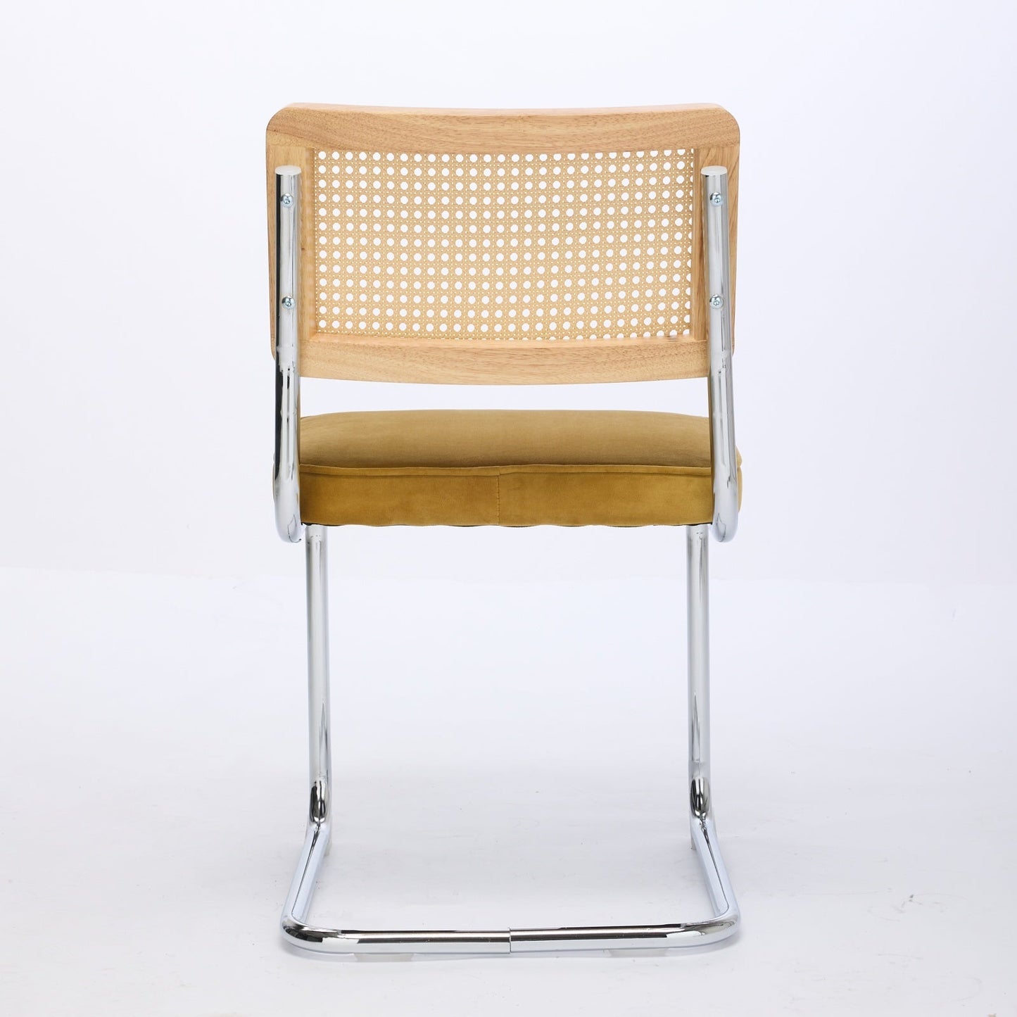 Mid Century Modern Dining Chairs Set of 2, Velvet Accent Chairs with Natural