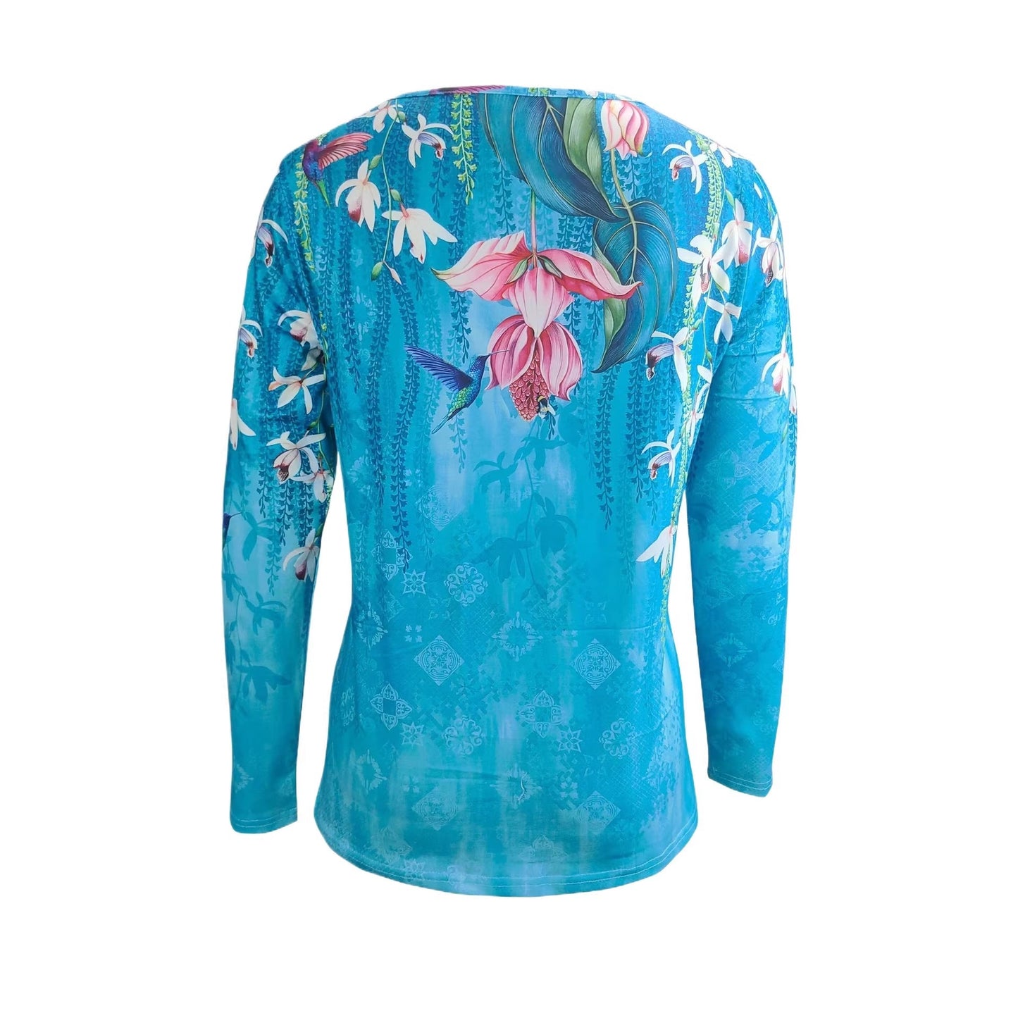 Womens Long-sleeve Printed T-shirt With A Zipper