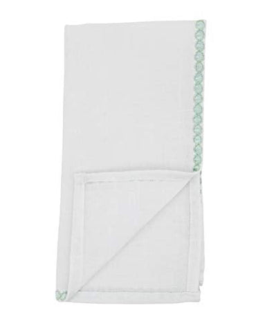 Fennco Styles Colored Lace Border 20 x 20 Inch White Cloth Table Napkins, Set of 4 for Dining Table, Dinner Parties, Wedding, Machine Washable