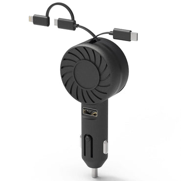 21W 3-in-1 Retractable Car Phone Charger