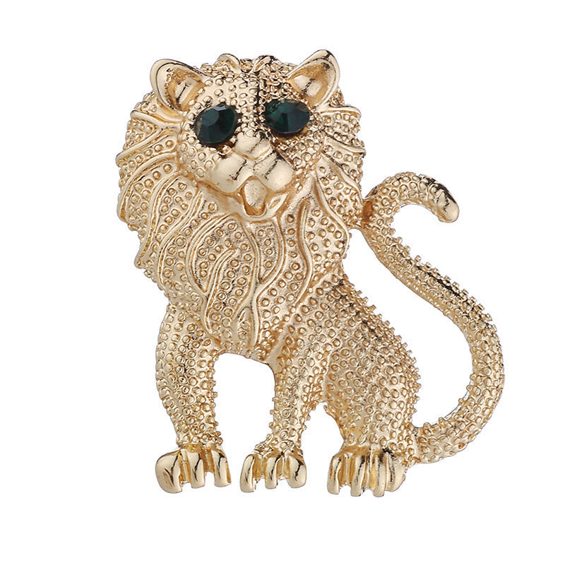 Fierce Lion Head And Tiger Personalized Vintage Brooch