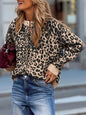 Leopard Drop Shoulder Chunky Knitted Cardigan