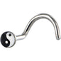 Surgical Steel Black and White YIN YANG Logo Nose Ring