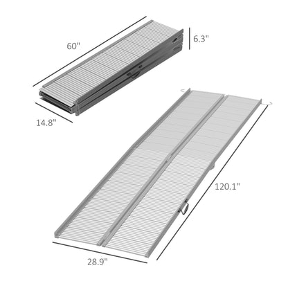 Aluminum Wheelchair Ramp 10 Ft Folding Portable 600 LB Capacity