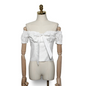 Sexy Bowknot Collar Shoulder-exposed Short-sleeved Women''s Shirt