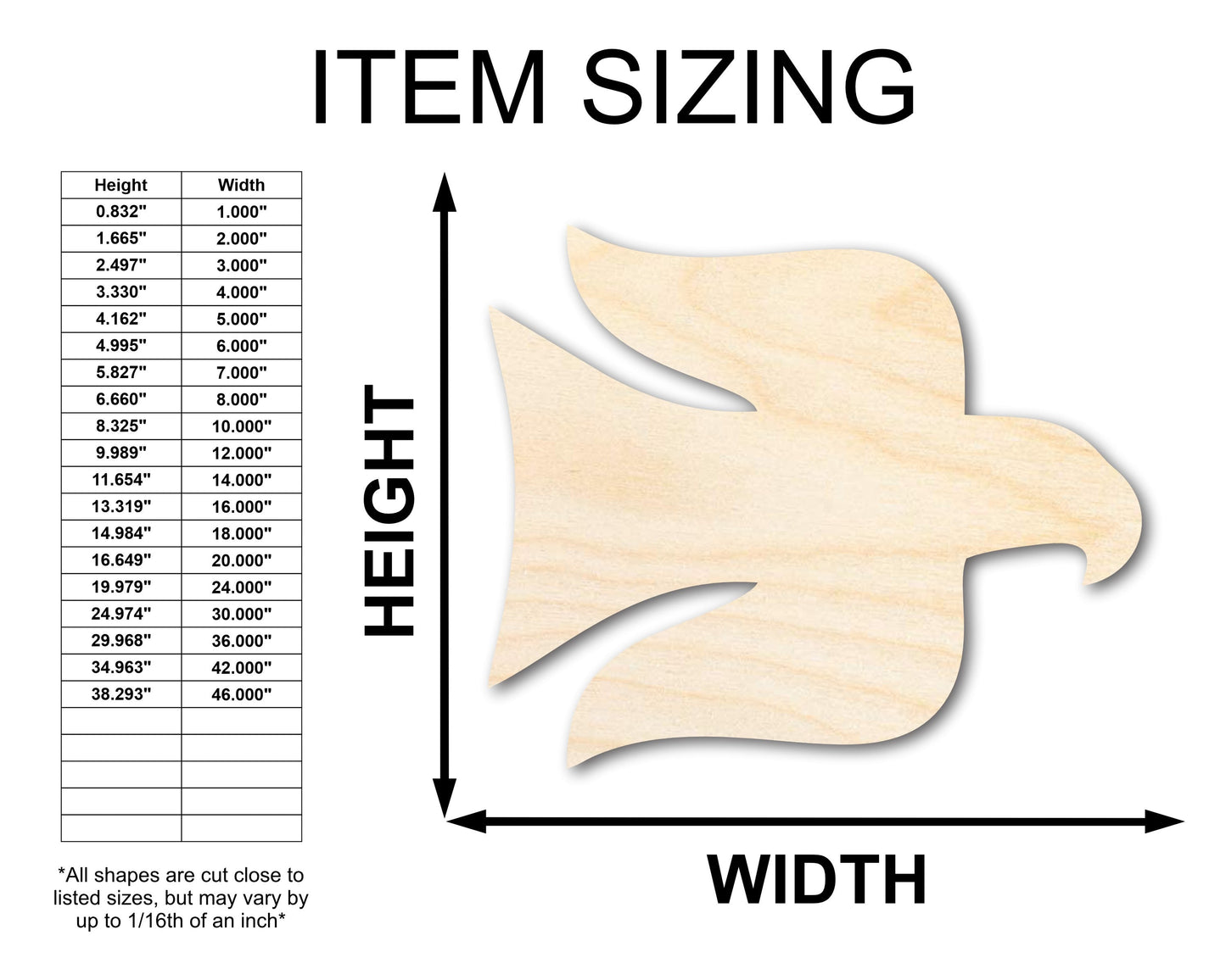 Unfinished Wood Eagle Totem Shape - Craft - up to 46"