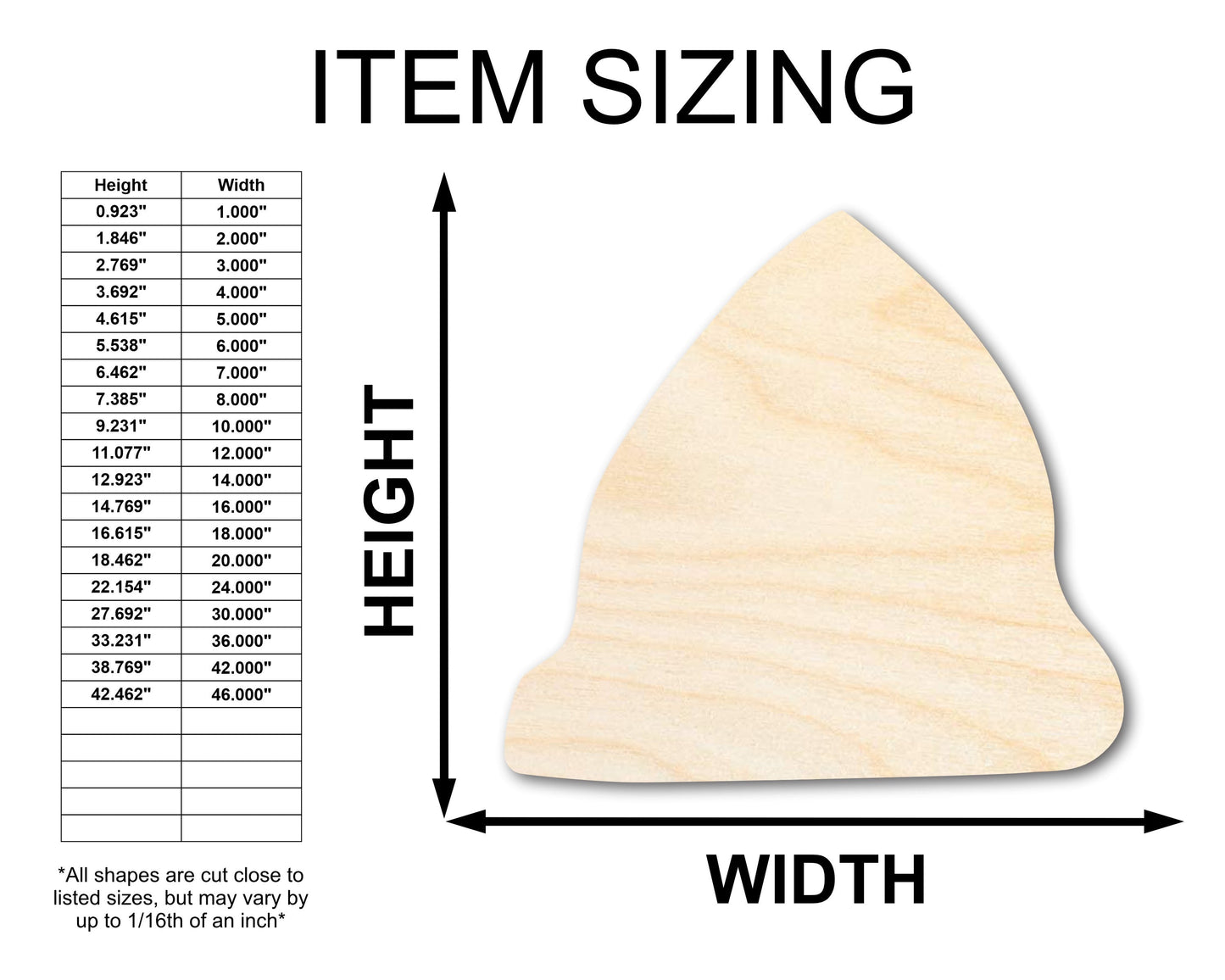 Unfinished Wood Elf Hat Shape - Craft - up to 46"