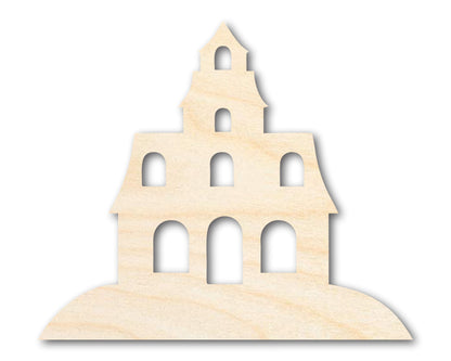 Unfinished Wood Halloween House Shape - Craft - up to 46"