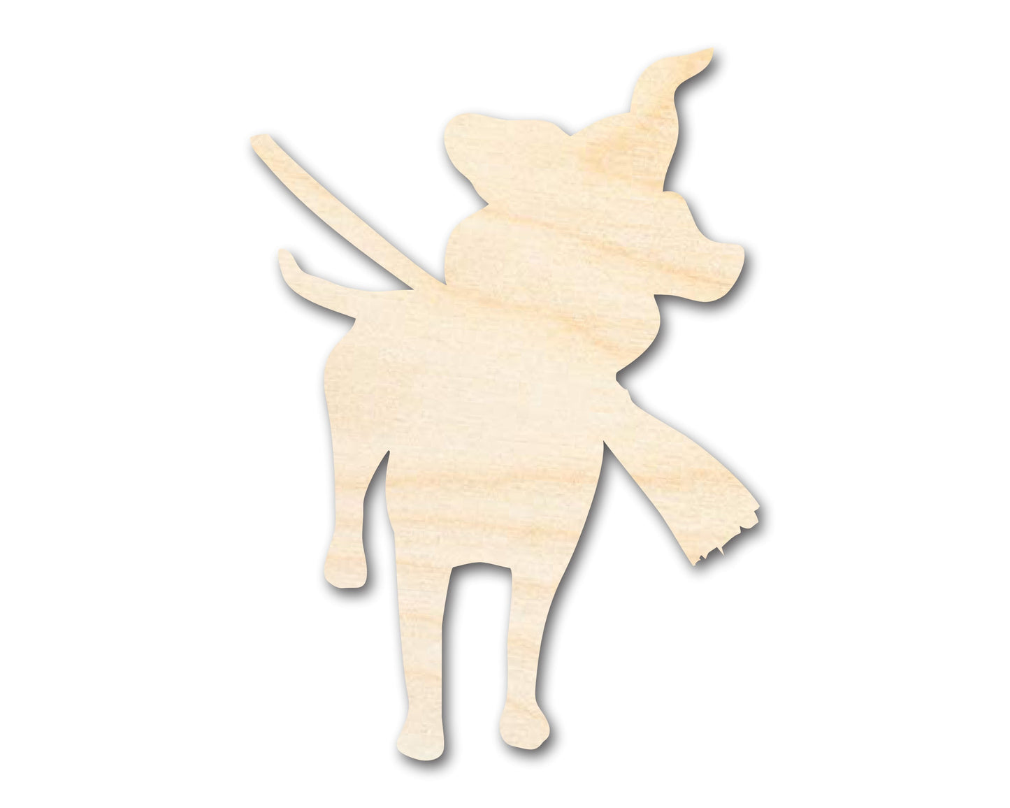 Unfinished Wood Witch Dog Shape - Craft - up to 46"