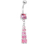 Passion Pink GRADUATED SQUARE DROP Belly Ring