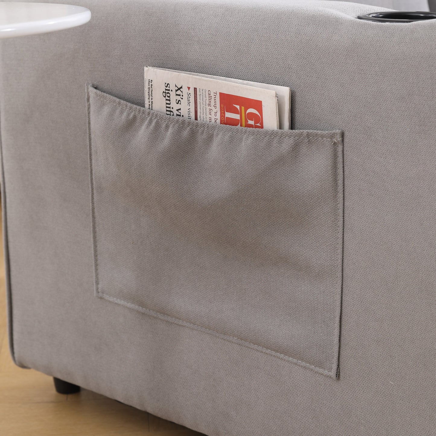 3-in-1 Sofa Bed Futon Tufted Pull-Out Sleeper 55" Light Gray