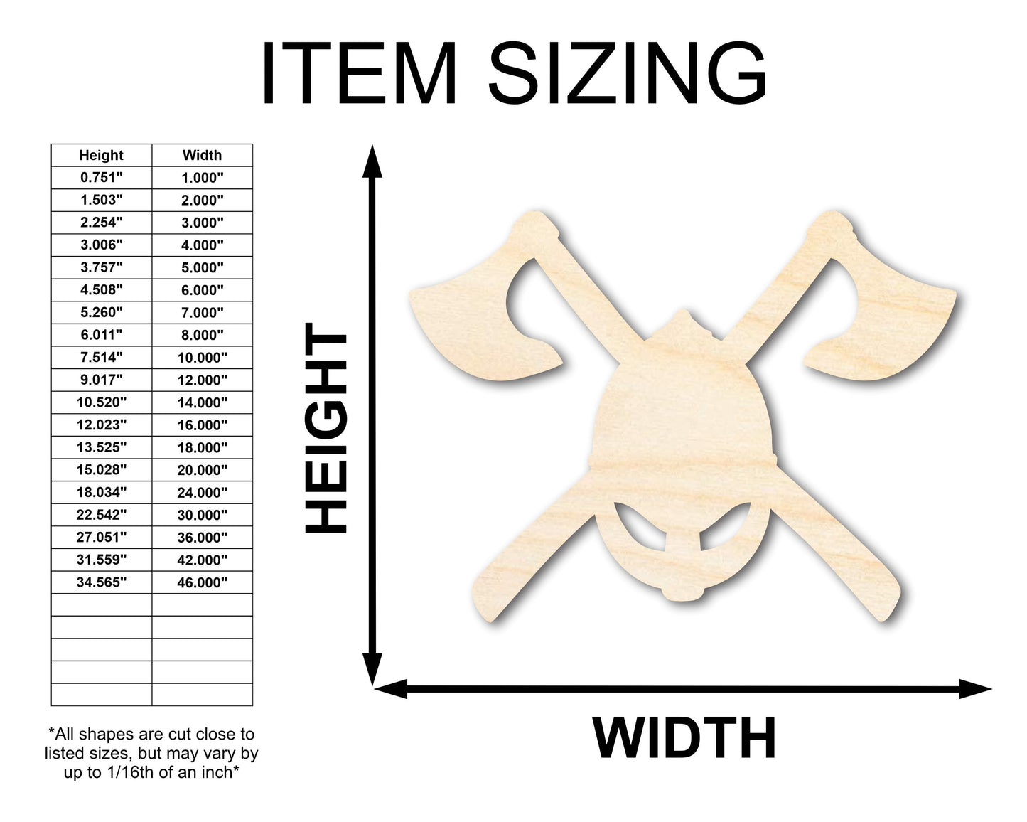 Copy of Unfinished Wood Axes and Helmet Shape - Craft - up to 46"