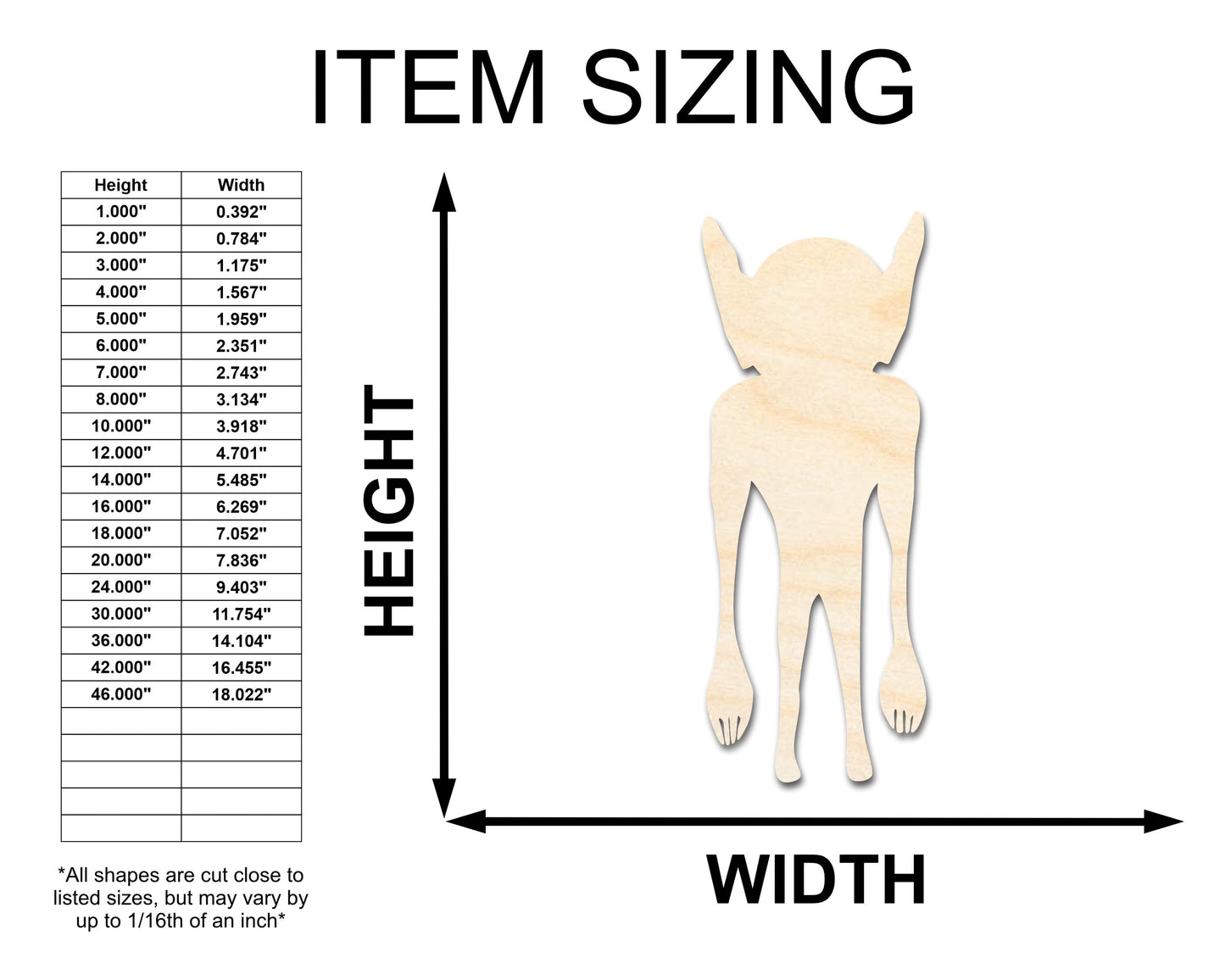 Unfinished Wood Kentucky Goblin Shape - Craft - up to 46"
