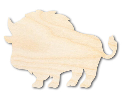 Unfinished Wood Cute Buffalo Shape | Craft Cutout | up to 46" DIY