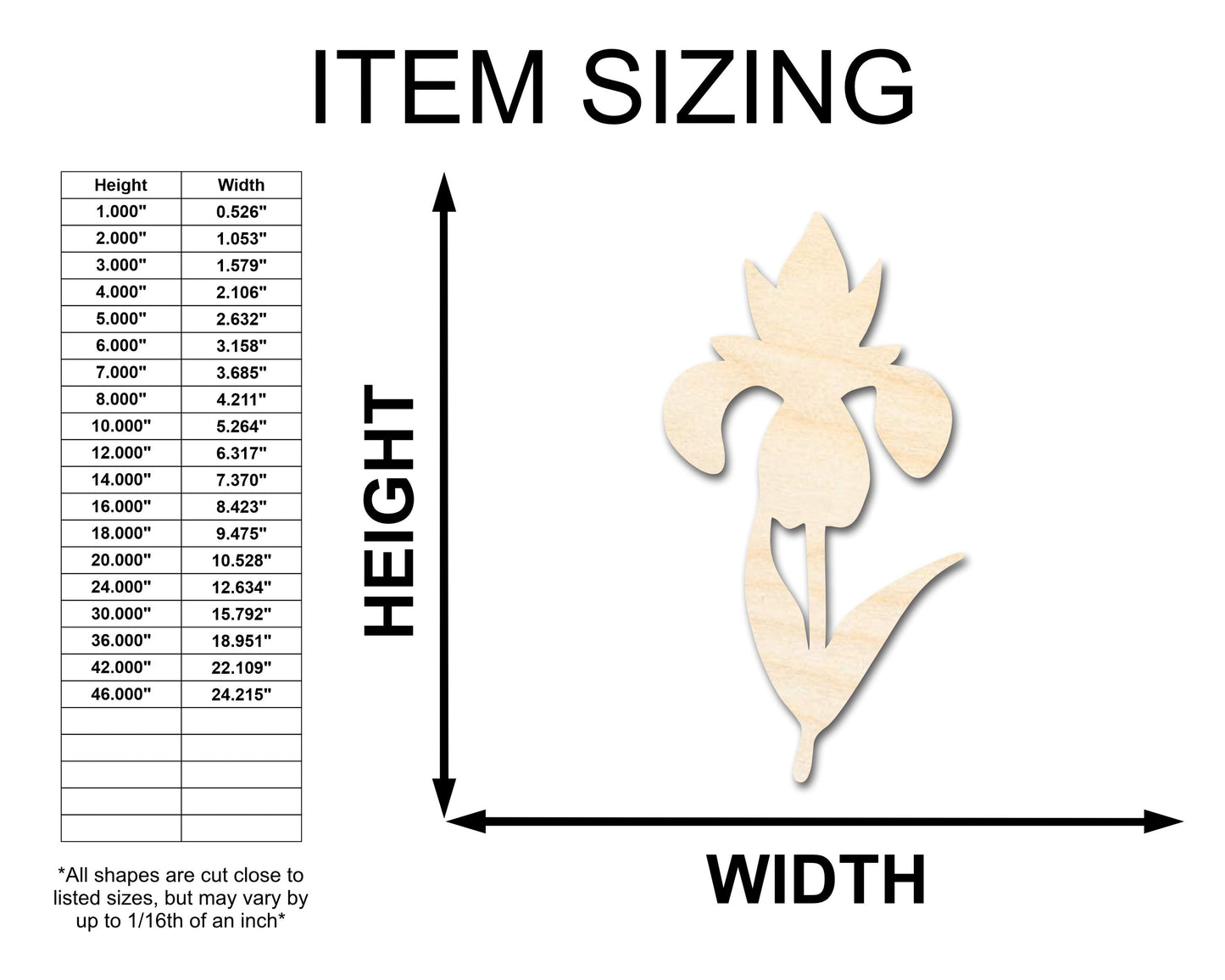 Unfinished Wood Crocus Flower Shape | Spring Craft Cutout | up to 46" DIY