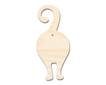 Unfinished Wood Cat Backside Shape - Pet Craft - up to 46"