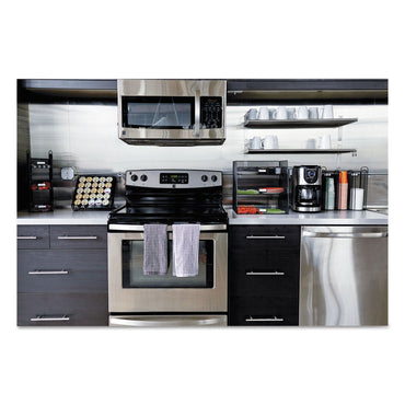 Safco Onyx Breakroom Organizers, 3 Compartments, 12.75 x 4.5 x 13.25, Steel Mesh, Black