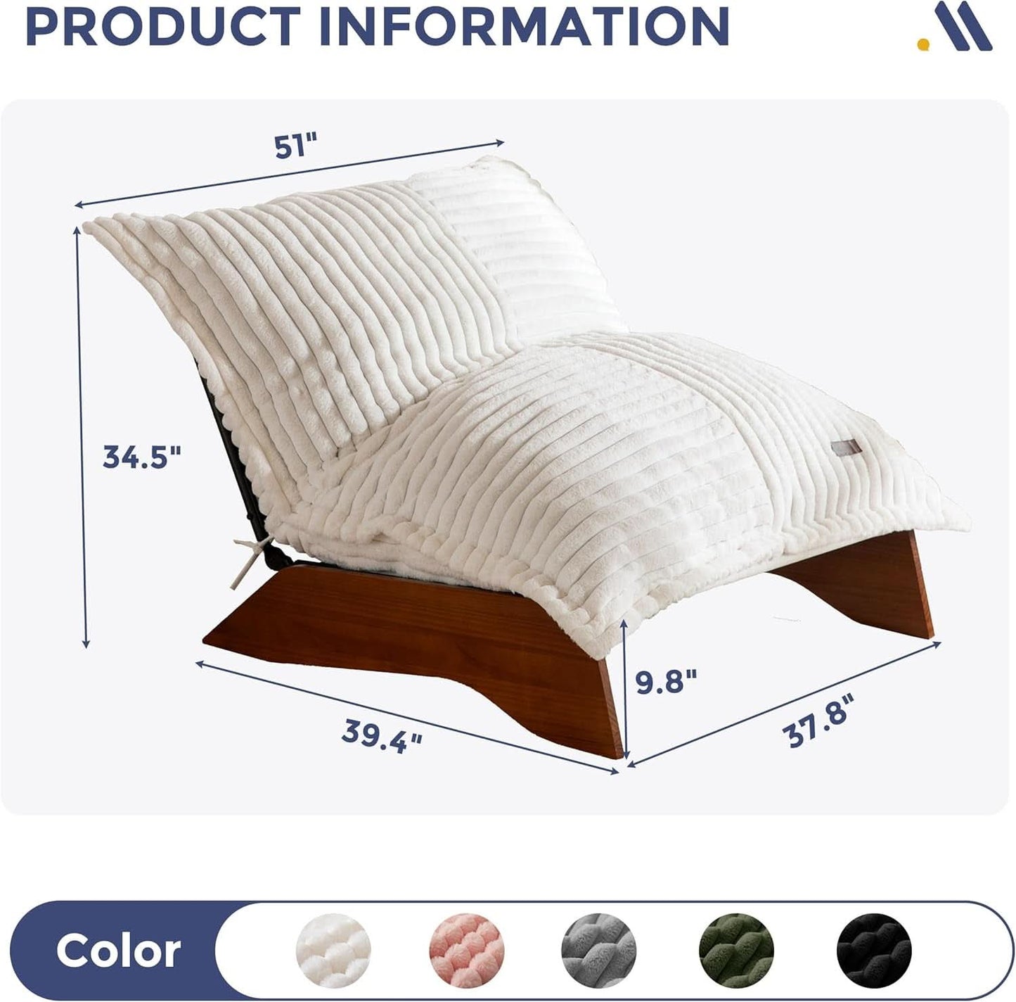 Beige Upholstered Living Room Chair Adjustable Backrest