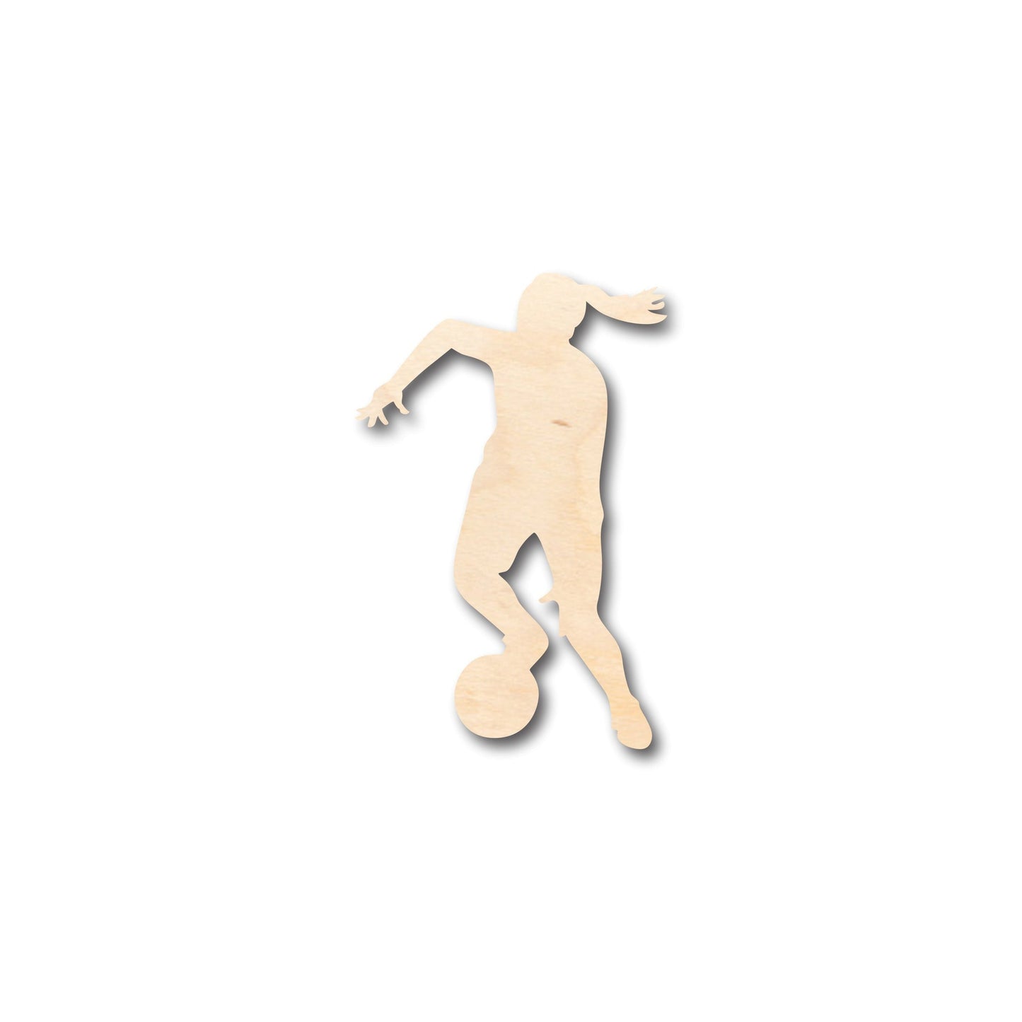 Unfinished Wood Girl Soccer Shape - Craft - up to 46" DIY