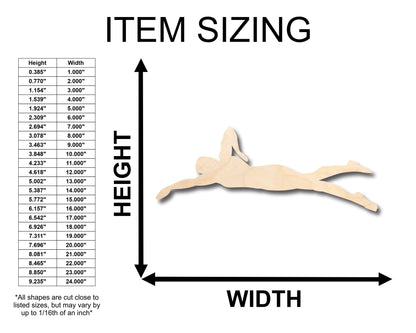 Unfinished Wood Swimming Shape - Craft - up to 46" DIY