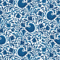 Navy Isla Birds and Branches Cotton 44/45 Fabric Per Yard