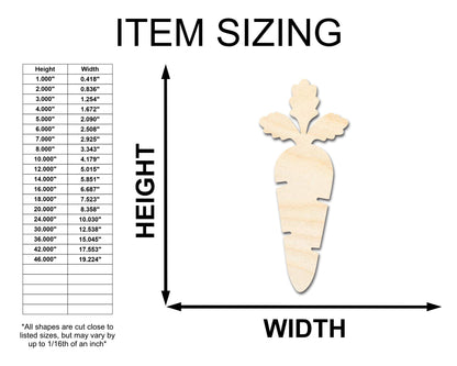 Unfinished Wood Carrot Shape - Garden Vegetable Craft - up to 46" DIY