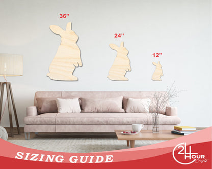 Unfinished Wood Standing Bunny Shape - Easter Craft - up to 46" DIY