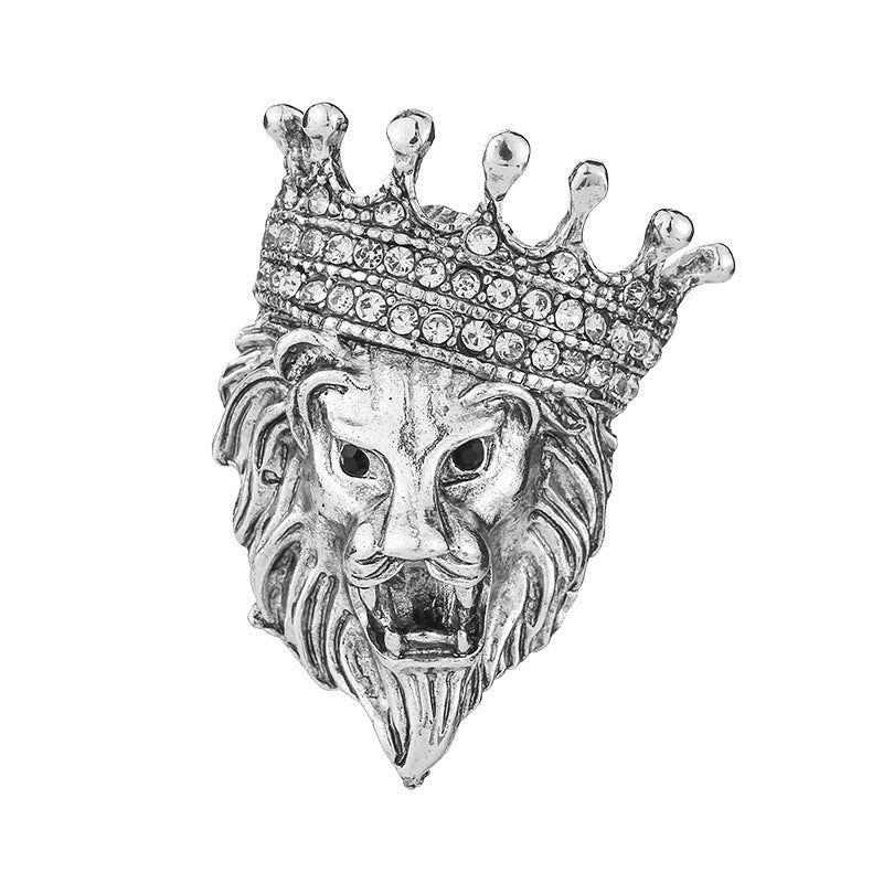 Fierce Lion Head And Tiger Personalized Vintage Brooch