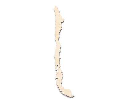 Unfinished Wood Chile Country Shape - South America Craft - up to 46" DIY
